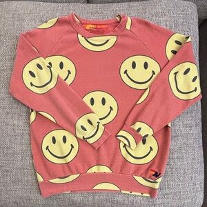 Aviator Nation Burnt Orange 😊 Smiley Repeat Crewneck Unisex Size Large